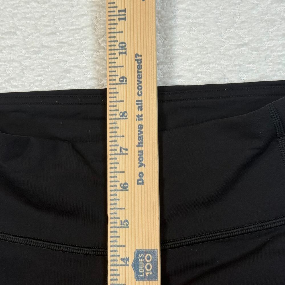 Lululemon Crop Leggings Run Inspire II Pocket Solid Black Mesh Panel Womens Sz 4 - Picture 5 of 9